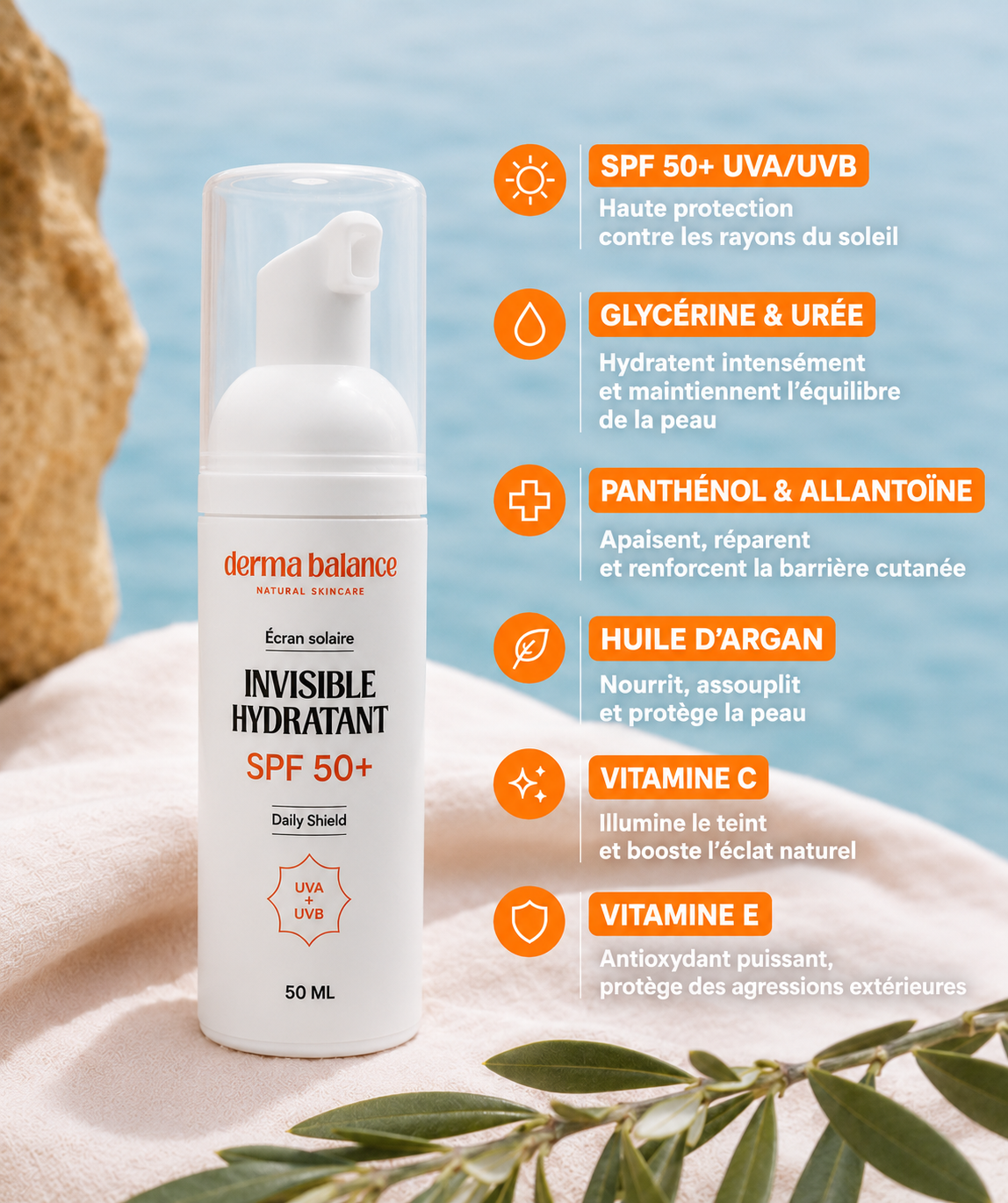 Ecran Solaire Invisible Hydratant SPF50+